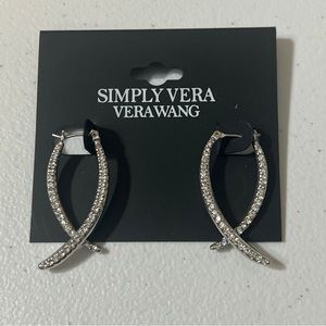 Simply Vera VeraWang Earrings Silver Tone Rhinestone